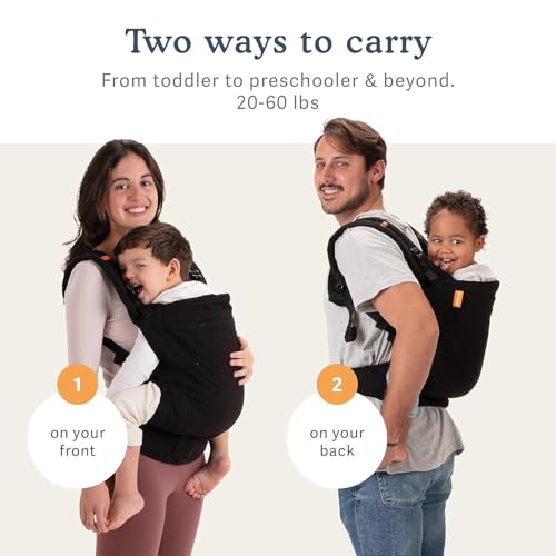 Beco Toddler Carrier with Extra Wide Seat, 100% Cotton - Front-Carry & Backpack Style - Lightweight & Ergonomic Sling Carrier for Children (24-48 Months) - Grey - color: Grey
