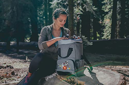 PICNIC TIME - Disney Nightmare Before Christmas Jack & Sally OTG Roll-Top Cooler Backpack, Hiking Backpack Cooler, Soft Cooler Bag, (Heathered Gray) - color: Disney Nightmare Before Christmas Jack & Sally - Heathered Gray