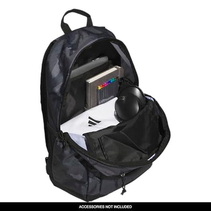 adidas Affiliate School Backpack 28L - color: Woodland Essential Camo Grey Six/Black/Better Scarlet