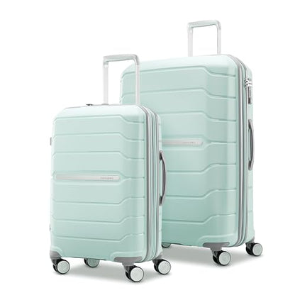 Samsonite Freeform 2-Piece Luggage Set - Carry-On & Large Checked Luggage with Dual Spinner Wheels - Durable Polypropylene Hardshell - TSA Lock, Airline-Approved - Expandable Hard Shell - Mint Green - color: Mint Green, size: 2-Piece Set (Carry-on/Large)