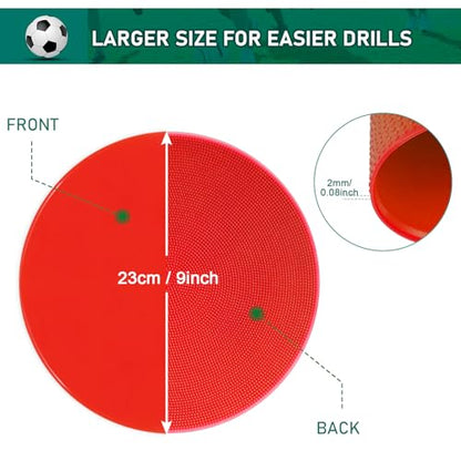 Poly Spots Spot Markers for Gym Floor 4.72inch 6inch 9inch 24/36 Pcs Non-Slip Rubber Floor Dots Round Agility Markers Flat Cones for Sports Soccer Basketball PE Training, Dance, Classroom - style: 36Pcs 9 inch