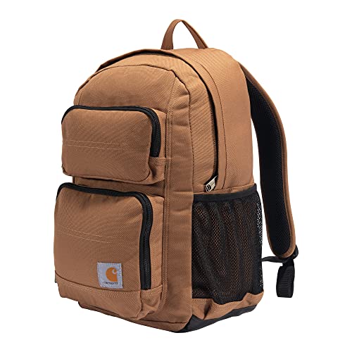 Carhartt 27L Single-Compartment Backpack, Durable Pack with Laptop Sleeve and Duravax Abrasion Resistant Base, Brown - color: Brown