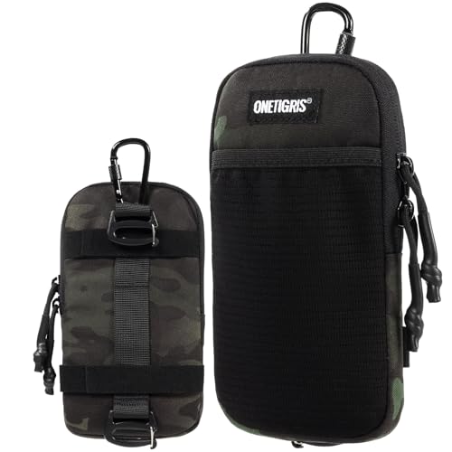 ONETIGRIS Cell Phone Pouch, Molle Holster Holder for Men Belt, for iPhone 17 Pro Max/Air/17/16/15/14 /13/12/11/X/XR/XS/8 Plus/7/6, for Galaxy S25 Ultra/s25/S24 /S23/S22/S21 - color: Camocolor Black