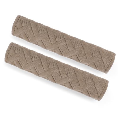 surpassme Car Seat Belt Pads Covers, 2PCS Seat Belt Shoulder Strap Covers Protector to Release Stress to Your Neck and Shoulder for a Safety Driving(Khaki) - color: Khak, size: Cross-2pcs-10.43 inches