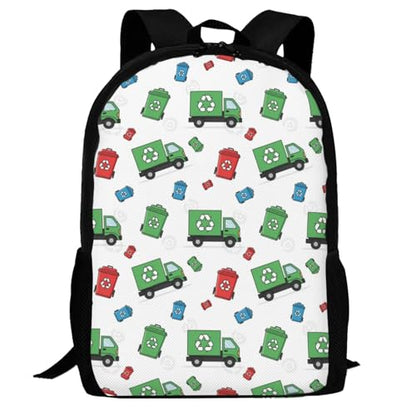 Classic Casual Daypack Garbage Truck Trash, Large Capacity Anti Theft Polyester Travel Bag Unisex Shoulder Pack for Leisure Travel Camping Hiking - color: Design (402)