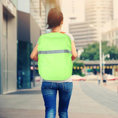 Alipis High Visibility Backpack Rain Covers with Reflective Strip Waterproof Backpack Covers Storage Pouch Anti-Slip Buckle - color: Light Green