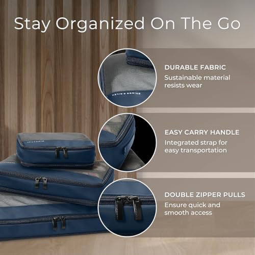 Briggs & Riley Travel Essentials Check In Compression Packing Cube Set - color: Navy, size: Checked