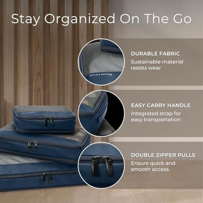 Briggs & Riley Travel Essentials Check In Compression Packing Cube Set - color: Navy, size: Checked
