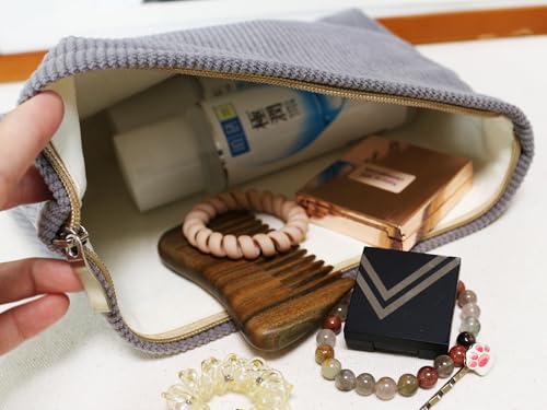 HAPPYHEIDI Large Makeup Bag Travel Cosmetic Pouch, Camel Brown - color: Camel Brown