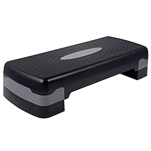 27" Adjustable Exercise Equipment Step Platform For Sports & Fitness (black & grey)