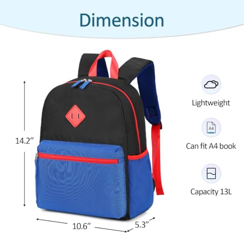 abshoo Toddler Backpack for Boys Preschool Backpacks School Bookbag for Kids 4-6(Black and Blue) - color: Black-blue