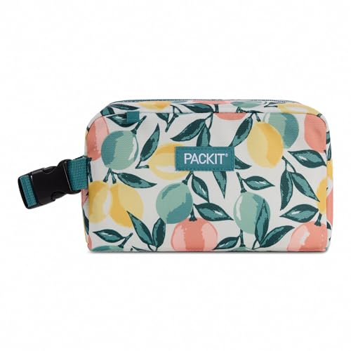 PackIt Freezable Small Insulated Snack Box, Citrus Orchard, with EcoFreeze Technology (Built-in Ice Pack), Mini Cooler or Small Lunch Bag, For Fresh Snacks On the Go, for Work, Gym, or Travel - color: Citrus Orchard
