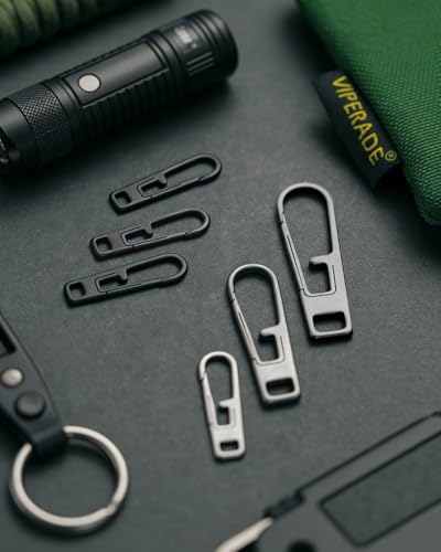 VIPERADE VAT1 Heavy Duty Titanium Zipper Pulls Replacement, Universal Zipper Pull Tab Repair Kit for Jackets, Coats, Suitcases, Luggage, Backpacks, Handbags and EDC Pouches (6 Black, 2S+2M+2L) - color: 6 Black, size: 2S+2M+2L