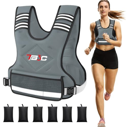 TB3C Adjustable Weighted Vest Woman, 4-10/11-20/20-30 LB Weight Vest for Women, Plus Size Womens Weighted Vest - color: Grey, size: 11-20LB