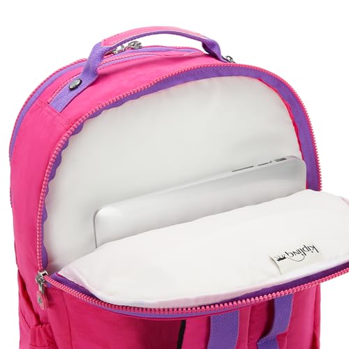 Kipling Women's Seoul Extra Large 17" Laptop Backpack, Durable, Roomy with Padded Shoulder Straps, Built-In Protective Sleeve - color: Azalea Pink, size: 13.5''L x 17.75''H x 9''D
