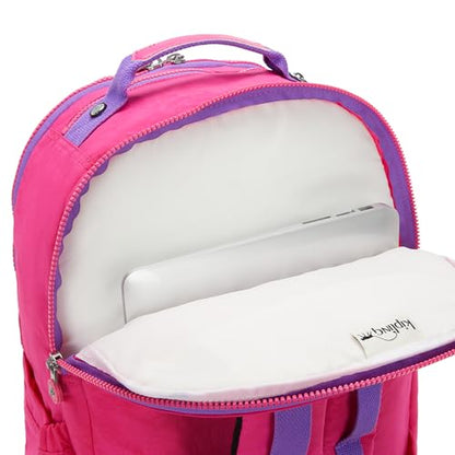 Kipling Women's Seoul Extra Large 17" Laptop Backpack, Durable, Roomy with Padded Shoulder Straps, Built-In Protective Sleeve - color: Azalea Pink, size: 13.5''L x 17.75''H x 9''D