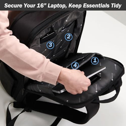 PUREVAVE Laptop Backpack for Men and Women with YKK Zippers - color: Sable Black