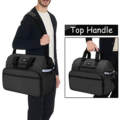 CURMIO Home Health Nurse Bag, Medical Supplies Bag with Padded Laptop Sleeve for Home Visits, Health Care, Hospice, Bag ONLY, Black (Patent Pending) - color: Black