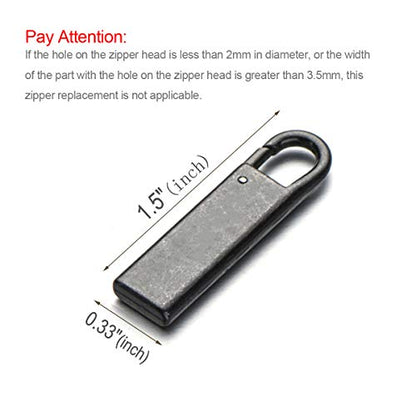 Zpsolution Zipper Pull Replacement Metal Zipper Handle Mend Fixer for Luggage Suitcases Bag - color: 2Pcs Black