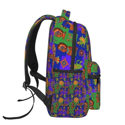 Stylish Commuter Backpack Oaxaca Mexico Mexican Mayan Tribal Art, Lightweight Laptop Daypack for Work Office Daily and Travel - color: Pattern (261)