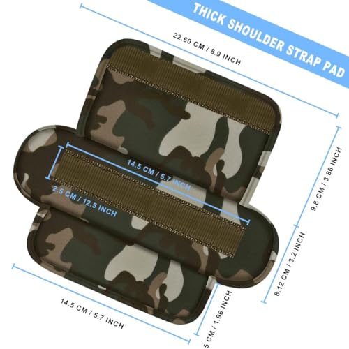 ZINMARK 2Pcs Tactical Shoulder Pad, Ultra-Thick Comfort Cushion for Vest Straps, Backpacks, Breathable & Shock-Absorbing,Camouflage-Green - color: Camouflage-green