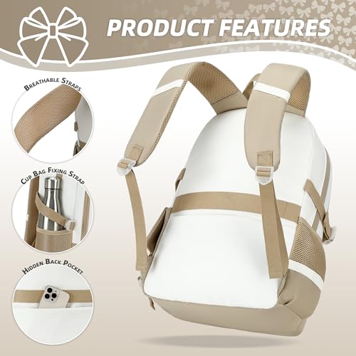 School Backpack for Girls 3PCS Nylon Kids Backpack Set with Lunch Box & Pencil Pouch, Cute Lightweight Teen Girls School Bag Laptop Bag Travel Daypack for Elementary Middle High School Beige Brown - color: Brown