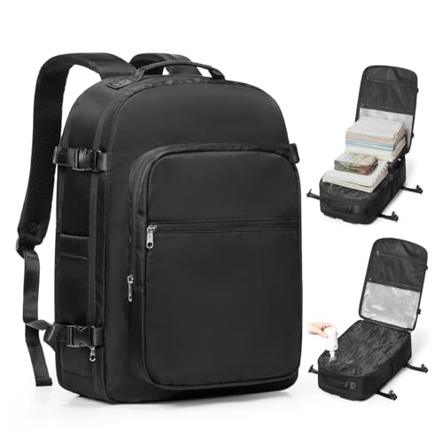 coofay Vacuum Backpack Travel with Pump Vacpack Backpack with Vacuum Seal Backpacks Traveling Backpacks Vacuum Compression Air Travel Bag Carry on Luggage - color: A-black