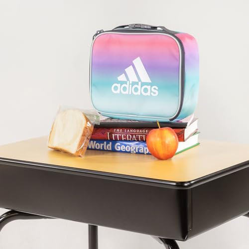 adidas Foundation School Lunch Bag – Insulated Lunchbox, 6L - color: Flow Blur/Signal Orange