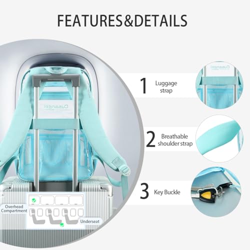 Cusangel Large Clear backpack for girls women,16in TPU Plastic Bookbag,Stadium,Concert,school,work (Aqua Green) - color: Aqua Green-16in