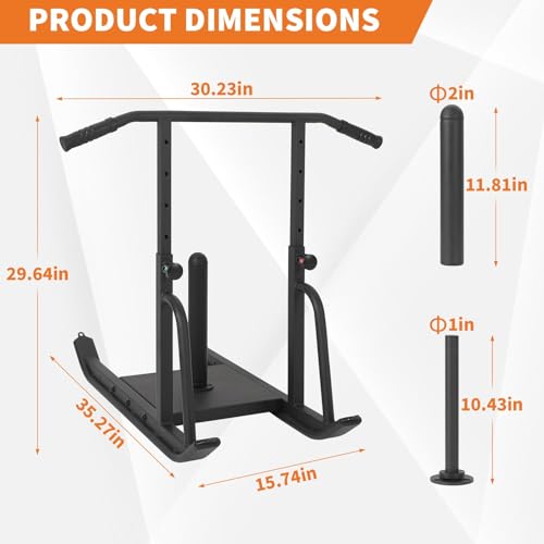 Garvee Weight Sleds, Heavy-Duty Workout Fitness Sled for Training, Push Pull Sled with Adjustable Height Handle, Running Speed, Football, Strength, Fits 1" & 2" Weight Plates, Black