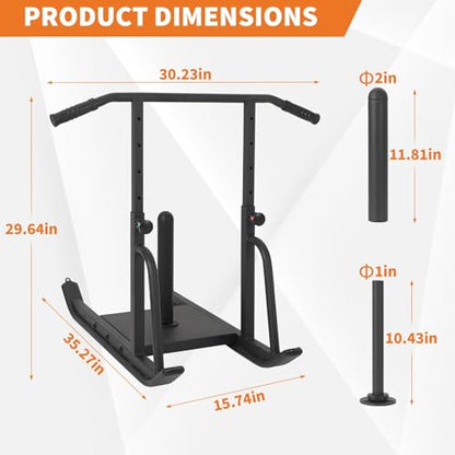 Garvee Weight Sleds, Heavy-Duty Workout Fitness Sled for Training, Push Pull Sled with Adjustable Height Handle, Running Speed, Football, Strength, Fits 1" & 2" Weight Plates, Black