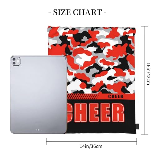 Drawstring Backpack Waterproof Gym Drawstring Bags Sports String Bag Camo Sackpack-Orange Black Cheer Drawstring Bag - color: Cheer Drawstring Bags-camo Orange Black