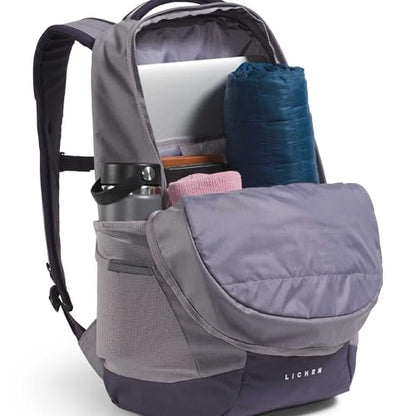The North Face Lichen Daypack - Everyday Commuter Backpack, Laptop Sleeve, Water Bottle Pockets, Center Front Pouch, Transcendent Grey/Endless Dusk, One Size - color: Transcendent Grey/Endless Dusk