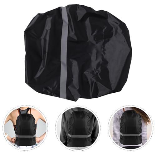 Alipis High Visibility Backpack Rain Covers with Reflective Strip Waterproof Backpack Covers Storage Pouch Anti-Slip Buckle - color: Black