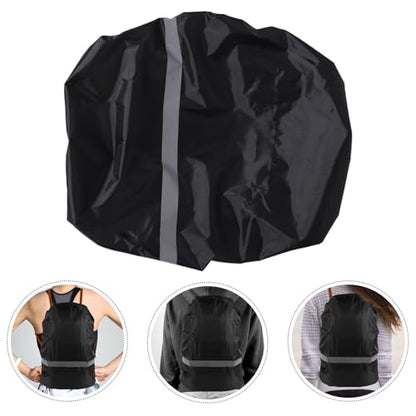 Alipis High Visibility Backpack Rain Covers with Reflective Strip Waterproof Backpack Covers Storage Pouch Anti-Slip Buckle - color: Black