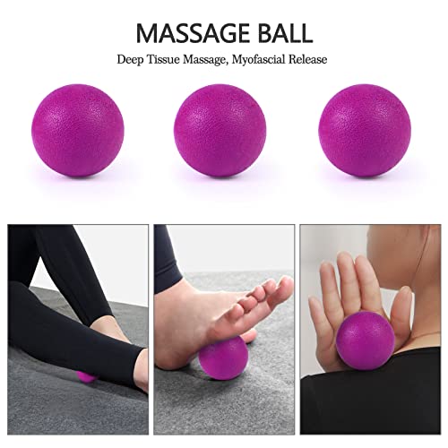 JOYENERGY 5 in 1 Foam Roller Set, Trigger Point Foam Roller Patented, Massage Stick, Massage Ball, Resistance Band for Deep Muscle Massage Pilates Yoga, Fitness Exercise for Whole Body - color: Rose Red