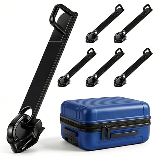 IIUIKOO 6PCS Zipper Pull Replacement, Heavy Duty Metal Zipper Replacement Slider Repair Kit for Luggage, Suitcase, Backpacks and Jackets, Universal Pulls, Black (2.44 x 0.38 x 0.43 in)