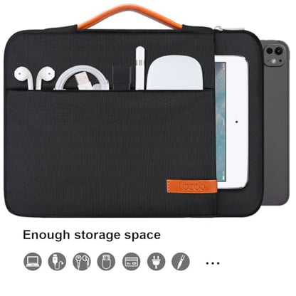Lacdo 360° Protective Tablet Sleeve Case for 13 inch New iPad Air M4 M3 M2 2026-2024, 13-inch iPad Pro M5 M4 2025-2024, 12.9 inch iPad Pro 6 5 4 3, iPad Pro Air 13 inch Sleeve, Tablet Case Bag, Black - color: Black, size: New iPad Pro Air 12.9-13 Inch