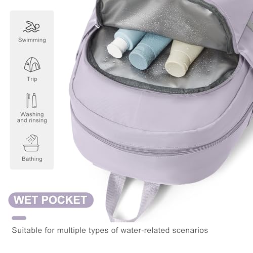 coofay Gym Backpack For Women, Gym Bag with Shoe Compartment - color: A-purple, size: Small