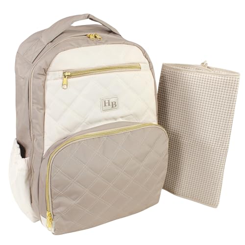 Hudson Baby Unisex Baby Premium Diaper Bag Backpack and Changing Pad, Taupe Beige, One Size - color: Taupe Beige