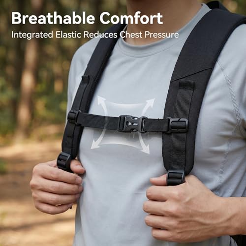 2Pcs Backpack Chest Strap Add On Adjustable Sternum Straps for Backpacks with 20MM Webbing Back Pack Harness Clip with Buckle for Hiking Travel Outdoor Use