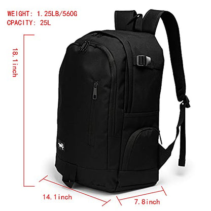 rickyh style School Backpack Travel Bag for Men & Women Lightweight College Back Pack with Laptop Compartmen - color: 01hei