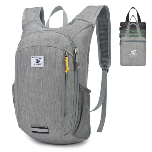 SKYSPER Small Daypack 10L/15L/20L Hiking Backpack Packable Lightweight Travel Day Pack for Women Men - color: Grey, size: 15l