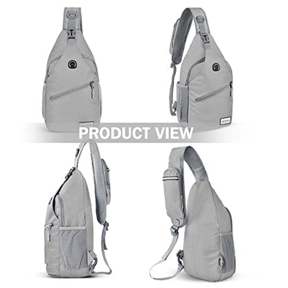 ZOMAKE Sling Bag,Small Crossbody Sling Backpack,Water Resistant Shoulder Daypack for Travel,Anti Thief Chest Bag for Hiking(Grey(New)) - color: Grey(new)