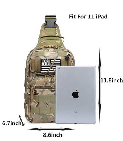 Tactical Sling Backpack Military Crossbody Bag Pack for Mens One Shoulder Holster Sling Bag 10L - color: Cp Ocp Camo