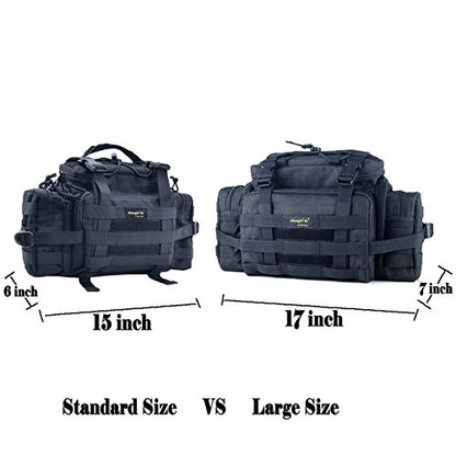 SHANGRI-LA Tactical Range Bag Outdoor Sling Backpack Hiking Fanny Waist Pack - color: Black(large)