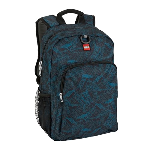 LEGO Iconic Prints Kids School Backpack Bookbag, for Travel, On-the-Go, Back to School, Boys and Girls, with Adjustable Padded Straps and Fun patterns, Blueprint - color: Blue Print, style: Heritage Style