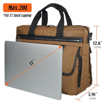 WELKINLAND 17-Inch Laptop Briefcases for Men, 4-Compartments Business Briefcase for Men, 13Pockets Laptop Messenger & Shoulder Bags, Expandable Briefcases For Man, Compact Mens Messenger Bags For Work
