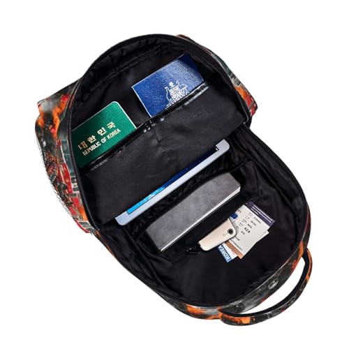 Casual Travel Backpack Fire Truck for Men Women, Lightweight Water Resistant Commuter Daypack with Laptop Compartment and Side Mesh Pockets - color: Pattern (747)