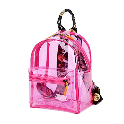 TINYAT Transparent Small Clear Backpack - Waterproof Cute Clear Mini Bag - color: Pink/Cb